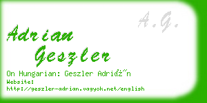 adrian geszler business card